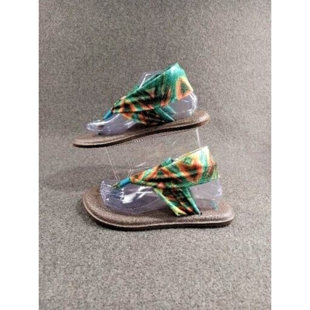 Sanuk Womens Yoga Slingback Sandal size 9 Floral Hawaiian Beach Tropical